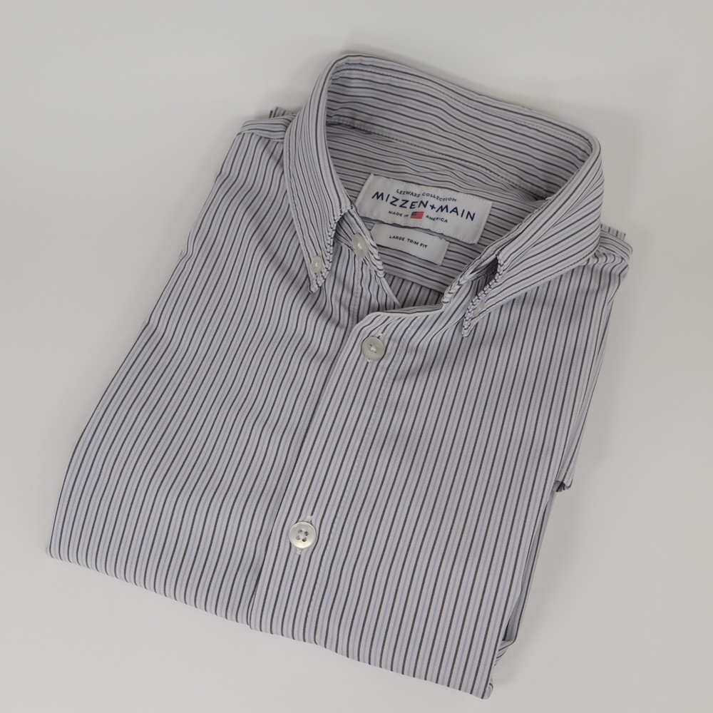 Mizzen + Main Leeward Collection Long Sleeve Button Down - Men's Large Trim Fit